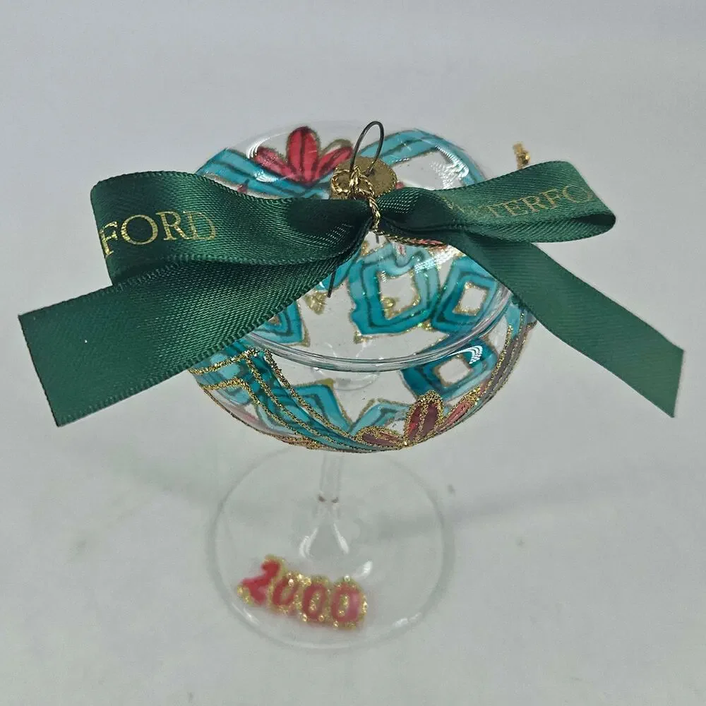 Waterford Holiday Heirlooms Ornament New Years Toast 2000 Champagne Glass